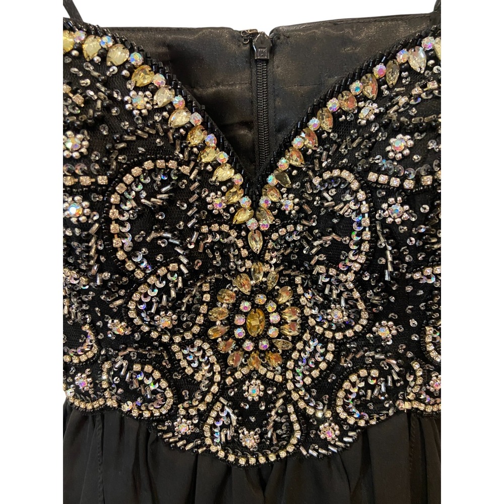 Dave & Johnny Mini Dress Lace Size XXS 1/2 Rhinestone Sweetheart Cocktail - Picture 4 of 8